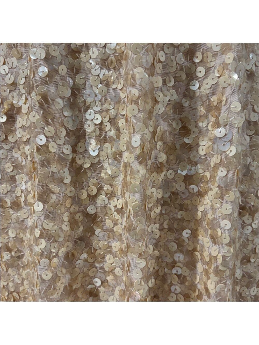 BCBGMaxAzria Sequin Cream and Gold Dress - Size M - Picture 6 of 7